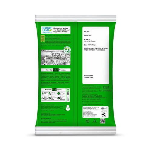 Nature Land Organics Green Dry Peas - 500 gm