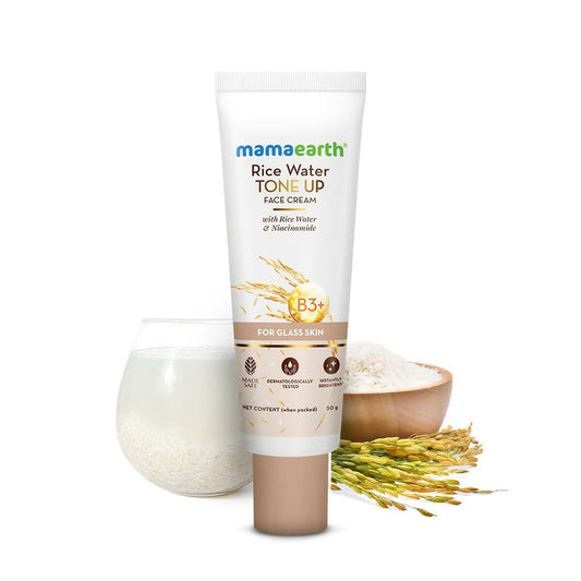 Mamaearth Rice Water Tone Up Face Cream with Rice Water & Niacinamide for Glass Skin - 50 gm