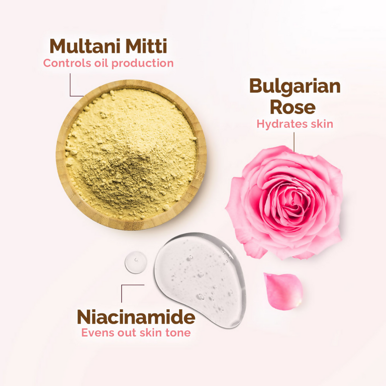 Mamaearth Multani Mitti Oil Balance Face Wash With Multani Mitti & Bulgarian Rose - 150 ml