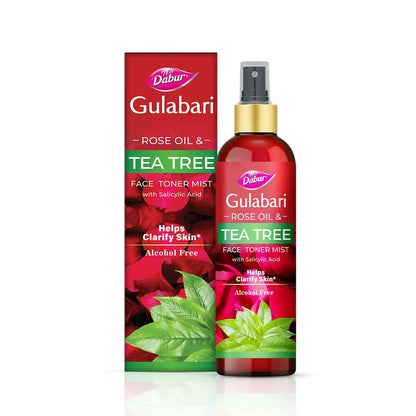 Dabur Gulabari Rose Oil & Tea Tree Face Toner Mist & Rose Water - 200 ml