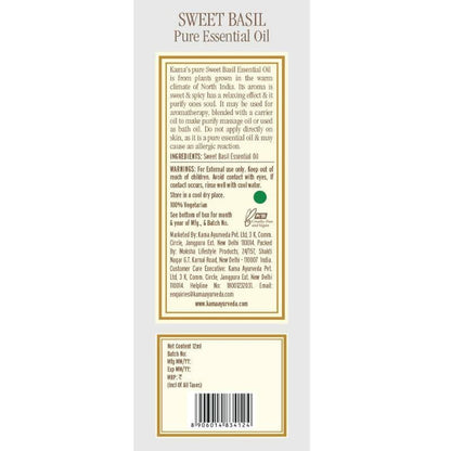 Kama Ayurveda Sweet Basil Essential Oil 12ml - 12 ml