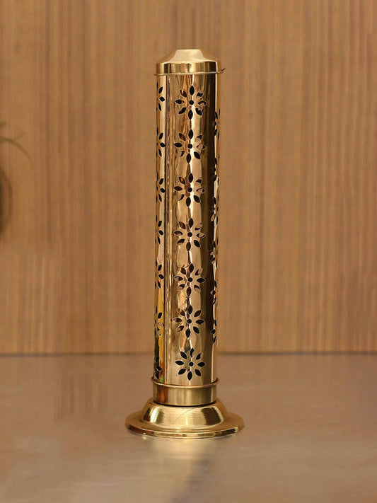 CraftVatika Gold-Toned Incense Holder Agarbatti Stand with Ash Catcher