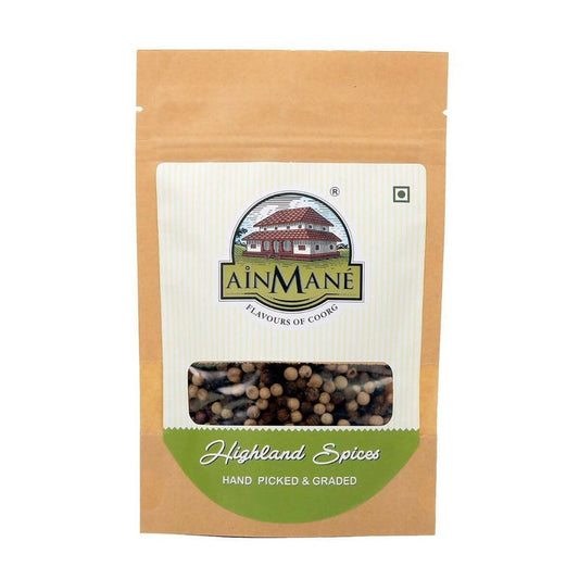 Ainmane Whole Black & White Pepper - 100 gm